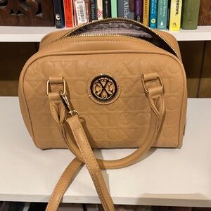 Christian Lacroix Embossed Brown Satchel